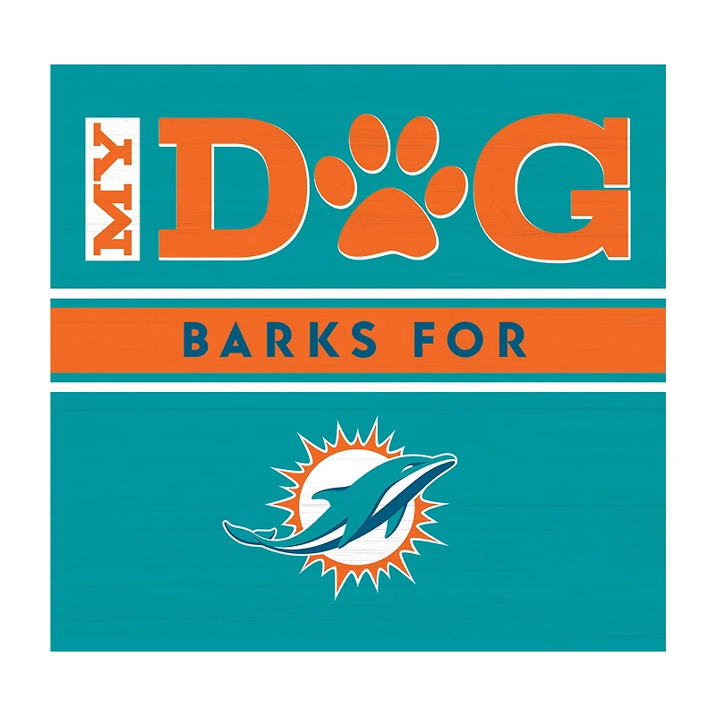 Imperial  Miami Dolphins 10" x 10.5" Dog Barks Wall Art