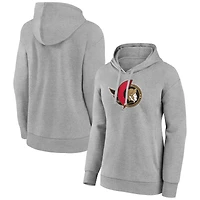 Women's Gray Ottawa Senators Primary Logo Pullover Hoodie