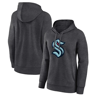 Women's Charcoal Seattle Kraken Primary Logo Pullover Hoodie
