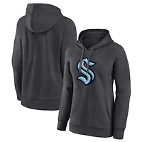 Women's Charcoal Seattle Kraken Primary Logo Pullover Hoodie
