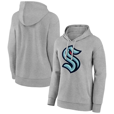 Women's Gray Seattle Kraken Primary Logo Pullover Hoodie