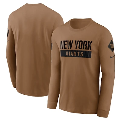Men's Nike  Brown New York Giants Salute To Service Long Sleeve T-Shirt