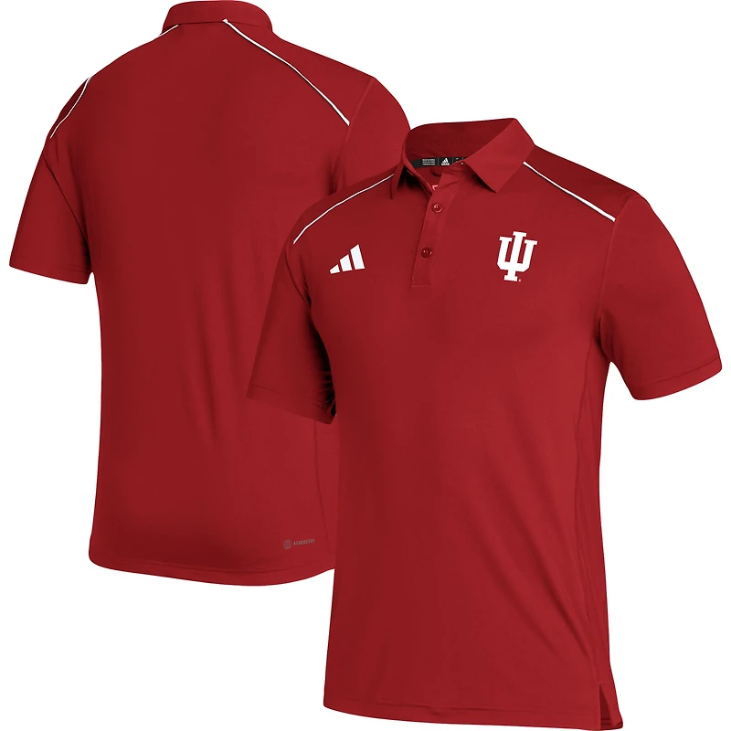 Men's adidas Crimson Indiana Hoosiers Coaches AEROREADY Polo