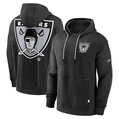 Men's Nike  Black Las Vegas Raiders  Layered Logo Statement Pullover Hoodie