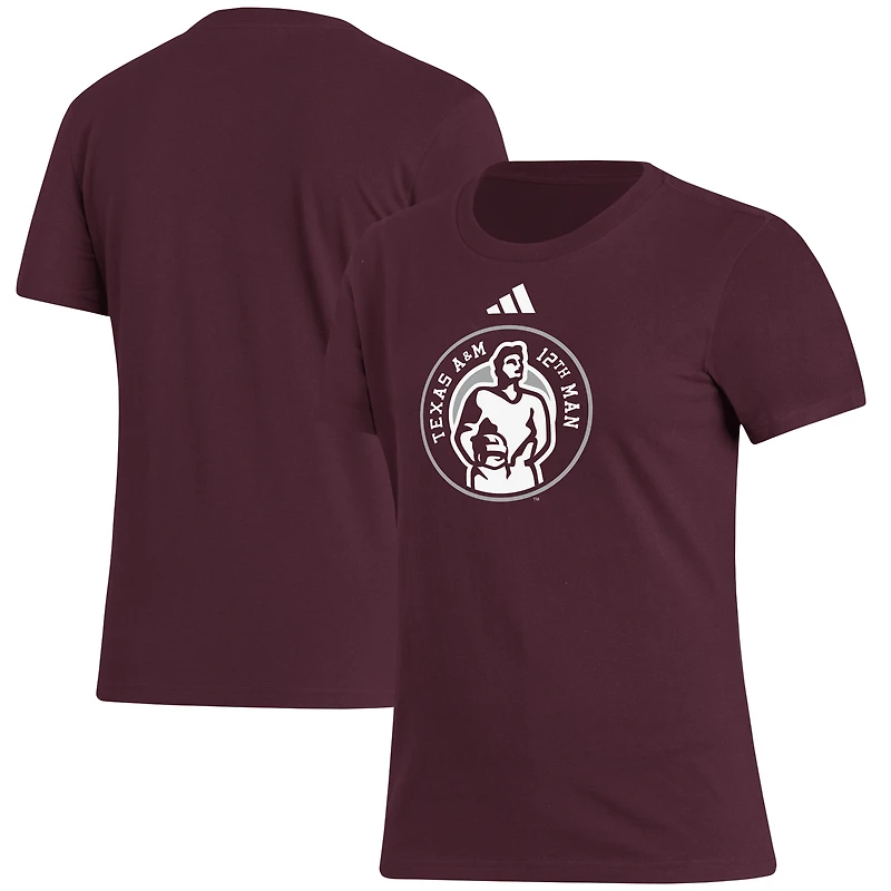 Women's adidas Maroon Texas A&M Aggies 12th Man Fresh T-Shirt