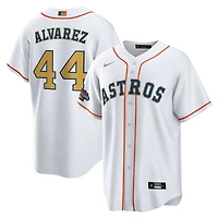 Men's Nike Yordan Alvarez White/Gold Houston Astros 2023 Gold Collection Replica Player Jersey