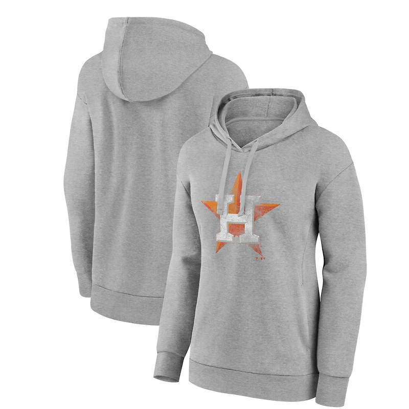 Women's Gray Houston Astros Core Logo Pullover Hoodie
