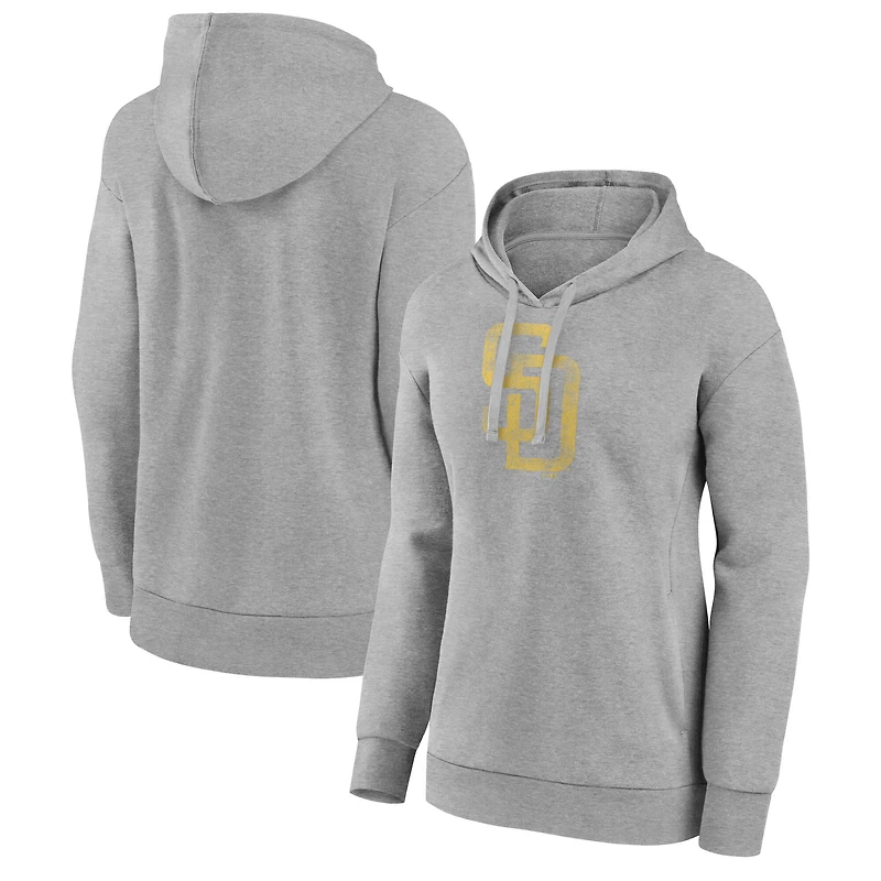 Women's Gray San Diego Padres Core Logo Pullover Hoodie