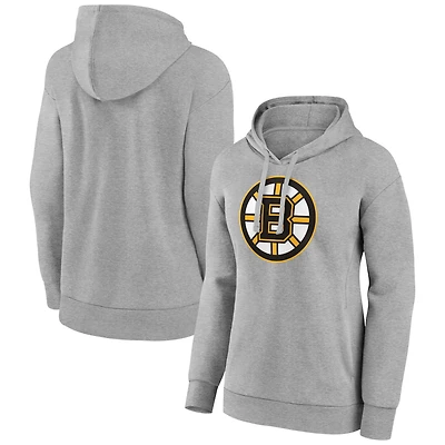 Women's Gray Boston Bruins Primary Logo Pullover Hoodie
