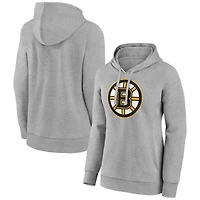 Women's Gray Boston Bruins Primary Logo Pullover Hoodie
