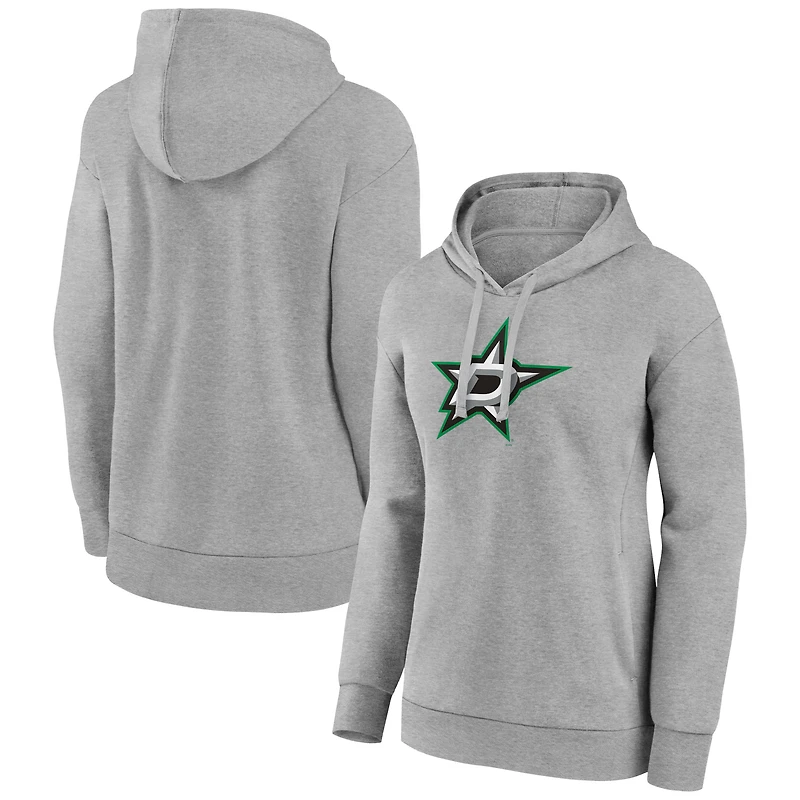 Women's Gray Dallas Stars Primary Logo Pullover Hoodie