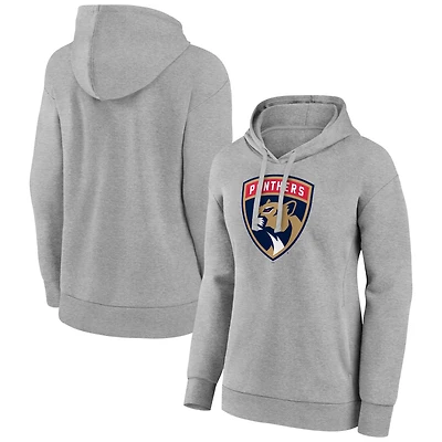 Women's Gray Florida Panthers Primary Logo Pullover Hoodie