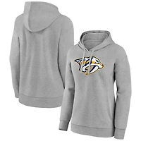 Women's Gray Nashville Predators Primary Logo Pullover Hoodie