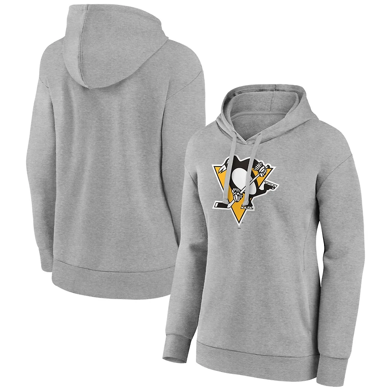 Women's Gray Pittsburgh Penguins Primary Logo Pullover Hoodie