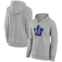 Women's Gray Toronto Maple Leafs Primary Logo Pullover Hoodie