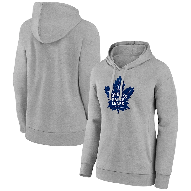 Women's Gray Toronto Maple Leafs Primary Logo Pullover Hoodie