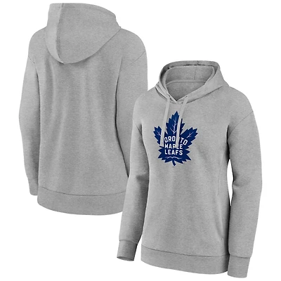 Women's Gray Toronto Maple Leafs Primary Logo Pullover Hoodie
