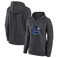 Women's Charcoal Vancouver Canucks Primary Logo Pullover Hoodie