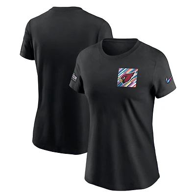 Women's Nike  Black Arizona Cardinals Crucial Catch Sideline Tri-Blend T-Shirt