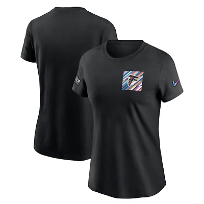 Women's Nike Black Atlanta Falcons Crucial Catch Sideline Tri-Blend T-Shirt