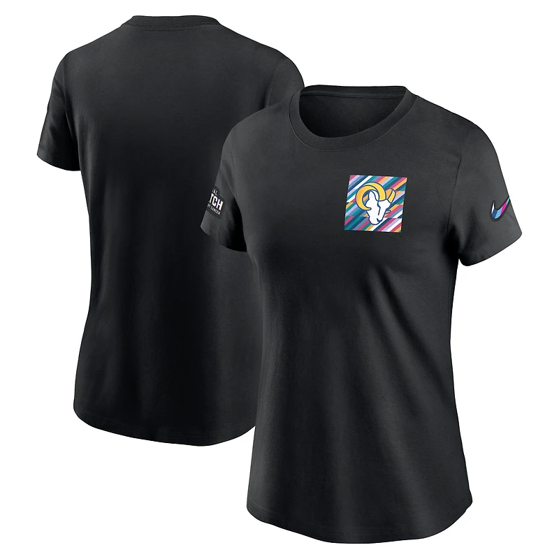 Women's Nike  Black Los Angeles Rams Crucial Catch Sideline Tri-Blend T-Shirt