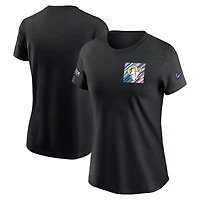 Women's Nike  Black Los Angeles Rams Crucial Catch Sideline Tri-Blend T-Shirt