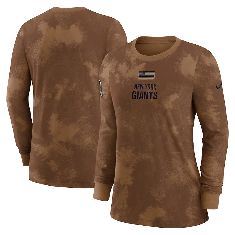 Women's Nike  Brown New York Giants Salute To Service Long Sleeve T-Shirt