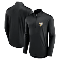 Men's Fanatics Black Pittsburgh Penguins Mock Neck Quarter-Zip Top