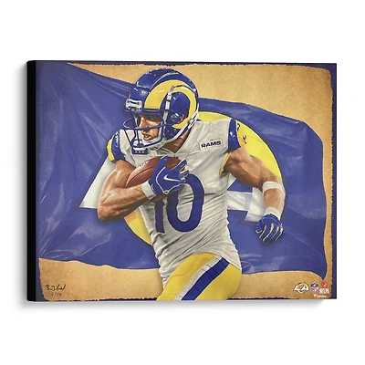 Cooper Kupp Los Angeles Rams Stretched 20" x 24" Canvas Giclee Print - Designed and Signed by Artist Brian Konnick - Limited Edition of 25