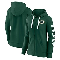 Women's Fanatics Green Green Bay Packers City Ties Full-Zip Hoodie
