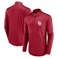 Men's Fanatics Crimson Oklahoma Sooners Quarterback Mock Neck Quarter-Zip Top