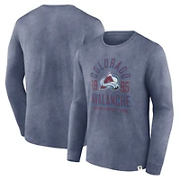 Men's Fanatics Heather Navy Colorado Avalanche Keep The Zone Long Sleeve T-Shirt