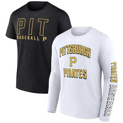Men's Fanatics Black/White Pittsburgh Pirates Two-Pack Combo T-Shirt Set
