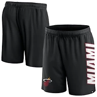 Men's Fanatics Black Miami Heat Post Up Mesh Shorts