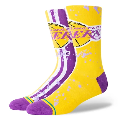 Men's Stance Los Angeles Lakers Overspray Crew Socks