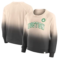 Women's Fanatics Tan/Black Boston Celtics Lounge Arch Raglan Pullover Sweatshirt