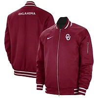 Men's Nike Crimson Oklahoma Sooners Full-Zip Bomber Jacket