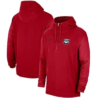 Men's Nike Red Georgia Bulldogs 2023 Sideline Player Quarter-Zip Hoodie Jacket
