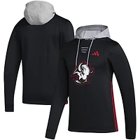 Men's adidas Black Buffalo Sabres Refresh Skate Lace AEROREADY Pullover Hoodie