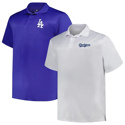 Men's Profile White/Royal Los Angeles Dodgers Big & Tall Two-Pack Solid Polo Set
