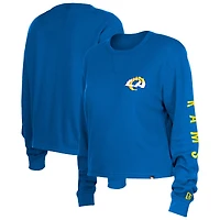 Women's New Era  Royal Los Angeles Rams Sport Night Thermal Long Sleeve Cropped T-Shirt