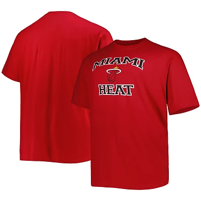 Men's Red Miami Heat Big & Tall Heart & Soul T-Shirt