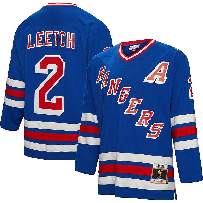 Men's Mitchell & Ness Brian Leetch Blue New York Rangers Alternate Captain Patch 1993/94 Blue Line Player Jersey