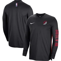 Unisex Nike Black Portland Trail Blazers 2023/24 Authentic Pregame Long Sleeve Shooting Shirt