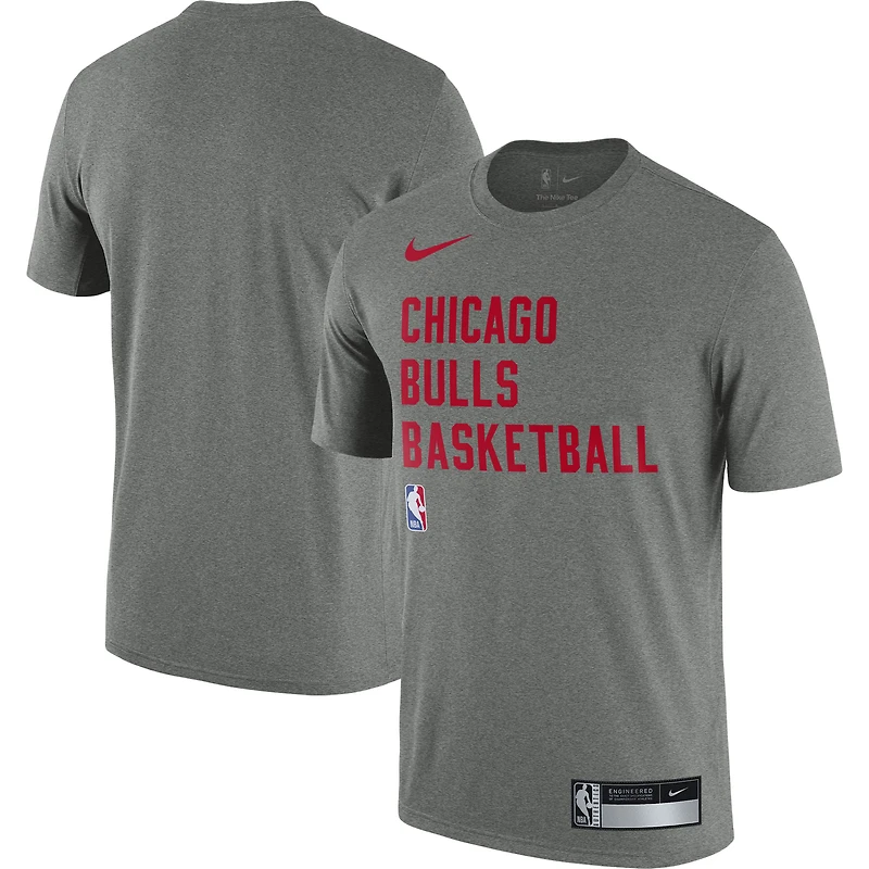 Men's Nike Heather Gray Chicago Bulls 2023/24 Sideline Legend Performance Practice T-Shirt