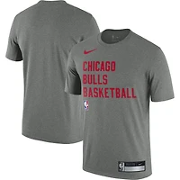 Men's Nike Heather Gray Chicago Bulls 2023/24 Sideline Legend Performance Practice T-Shirt