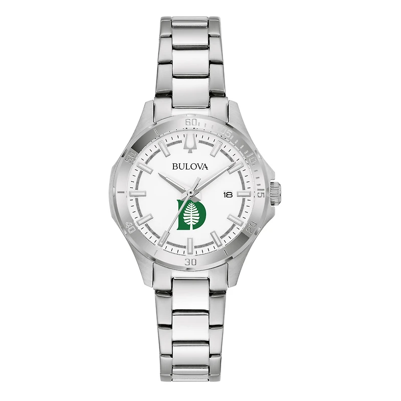 Women's Bulova Silver Dartmouth Big Green Stainless Steel Classic Sport Watch