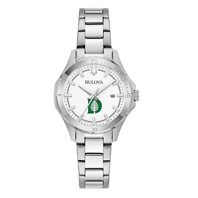 Women's Bulova Silver Dartmouth Big Green Stainless Steel Classic Sport Watch