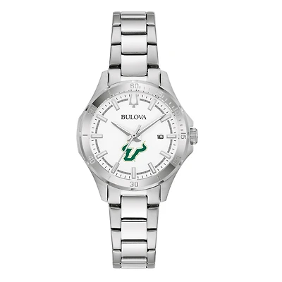 Women's Bulova Silver South Florida Bulls Stainless Steel Classic Sport Watch