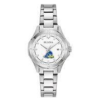 Women's Bulova Silver Delaware Fightin' Blue Hens Stainless Steel Classic Sport Watch